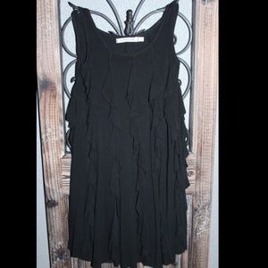 Sister Sam Designer Black Vertical Ruffle Dress